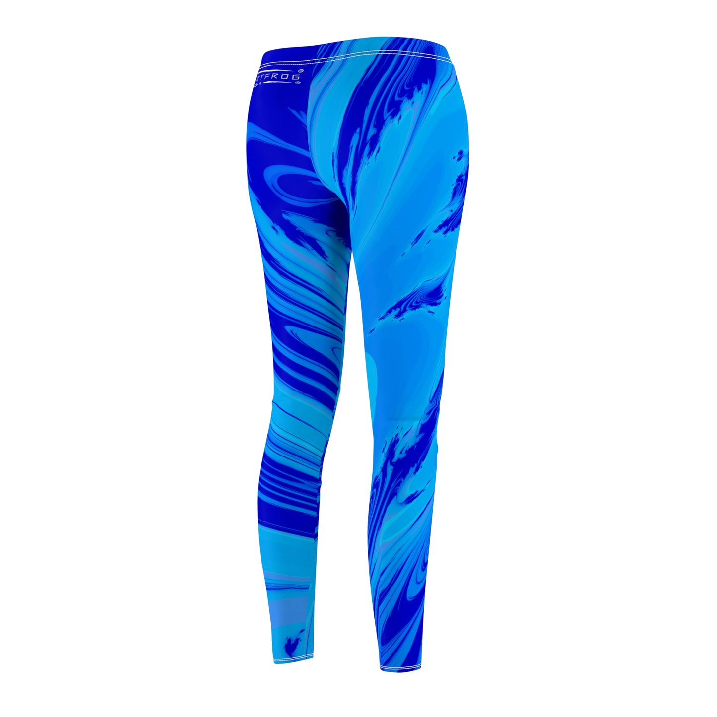 Women's Cut & Sew Casual Leggings - Blue Cream