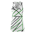 Racerback Dress — Minimal Green & Black Line Pattern