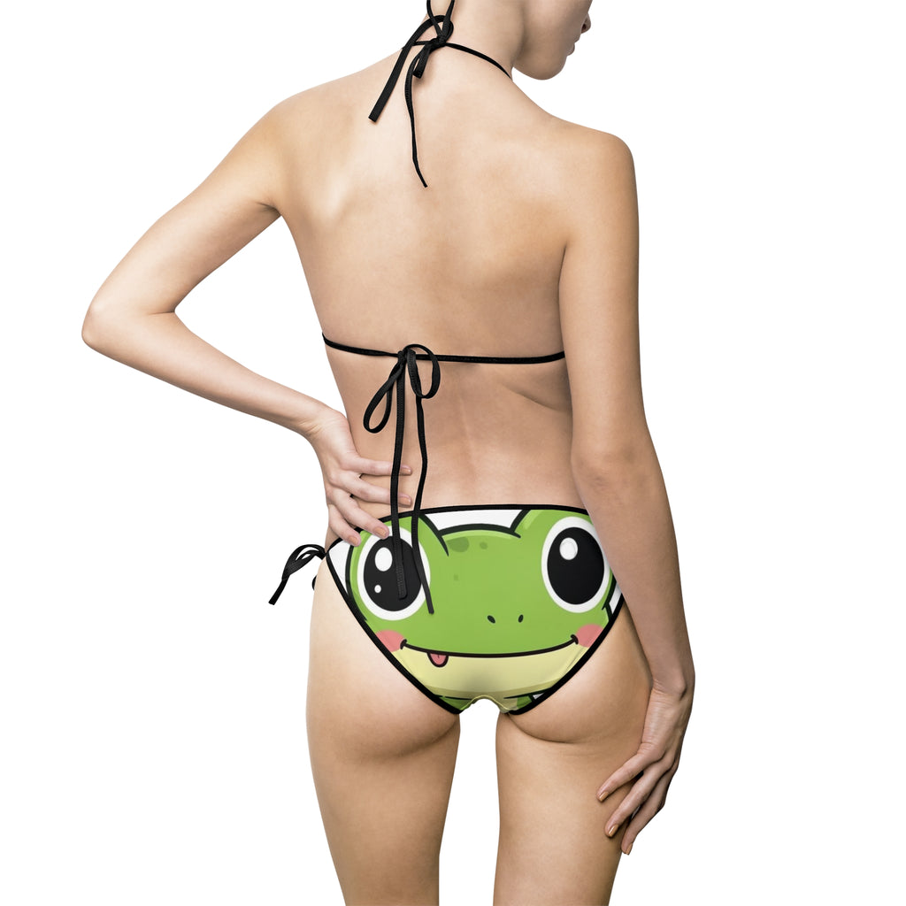 Cute Frog Eye Bikini — Women's Tie-Side Swimsuit