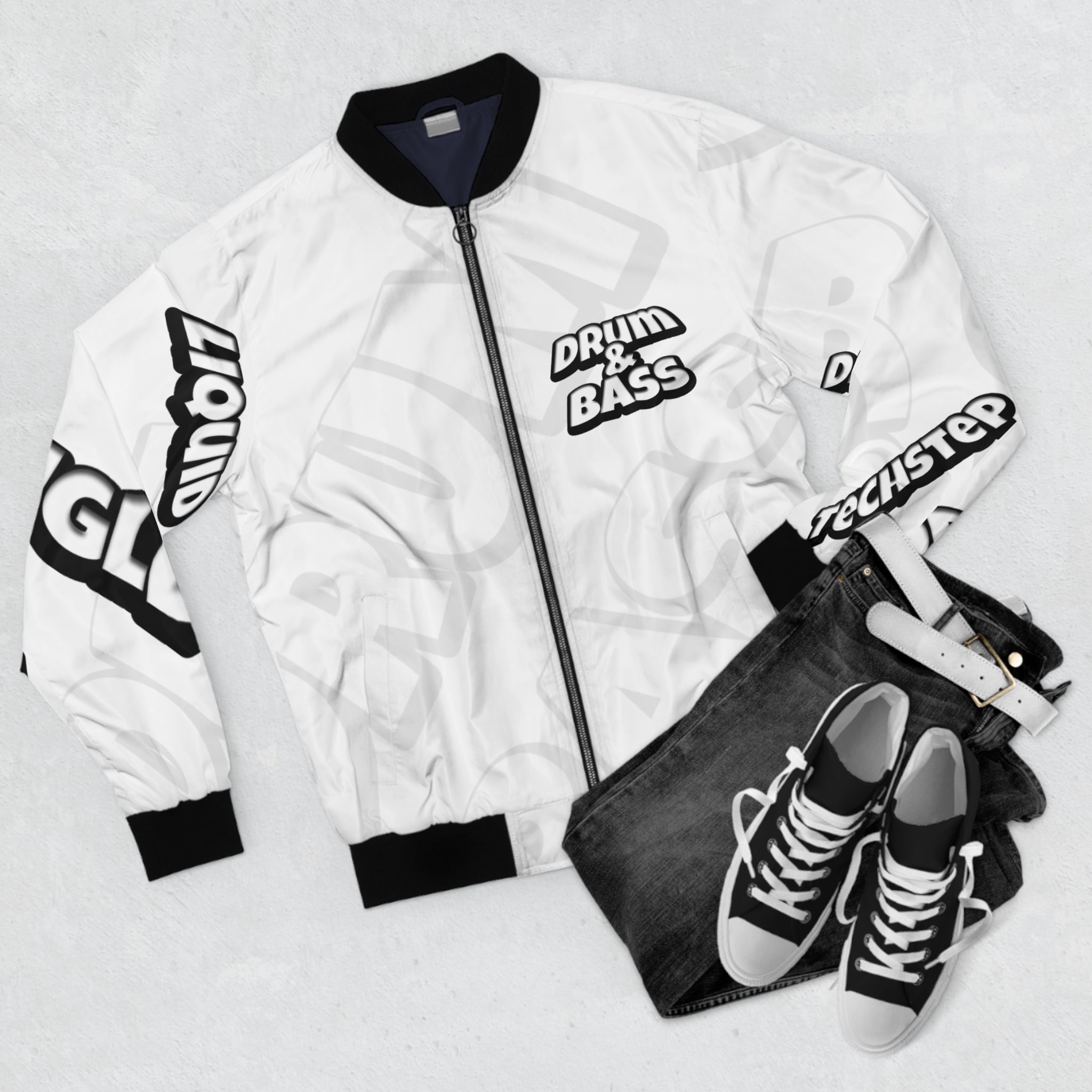 DRUM&BASS  Men’s Bomber Jacket  BASS KING AND QUEEN