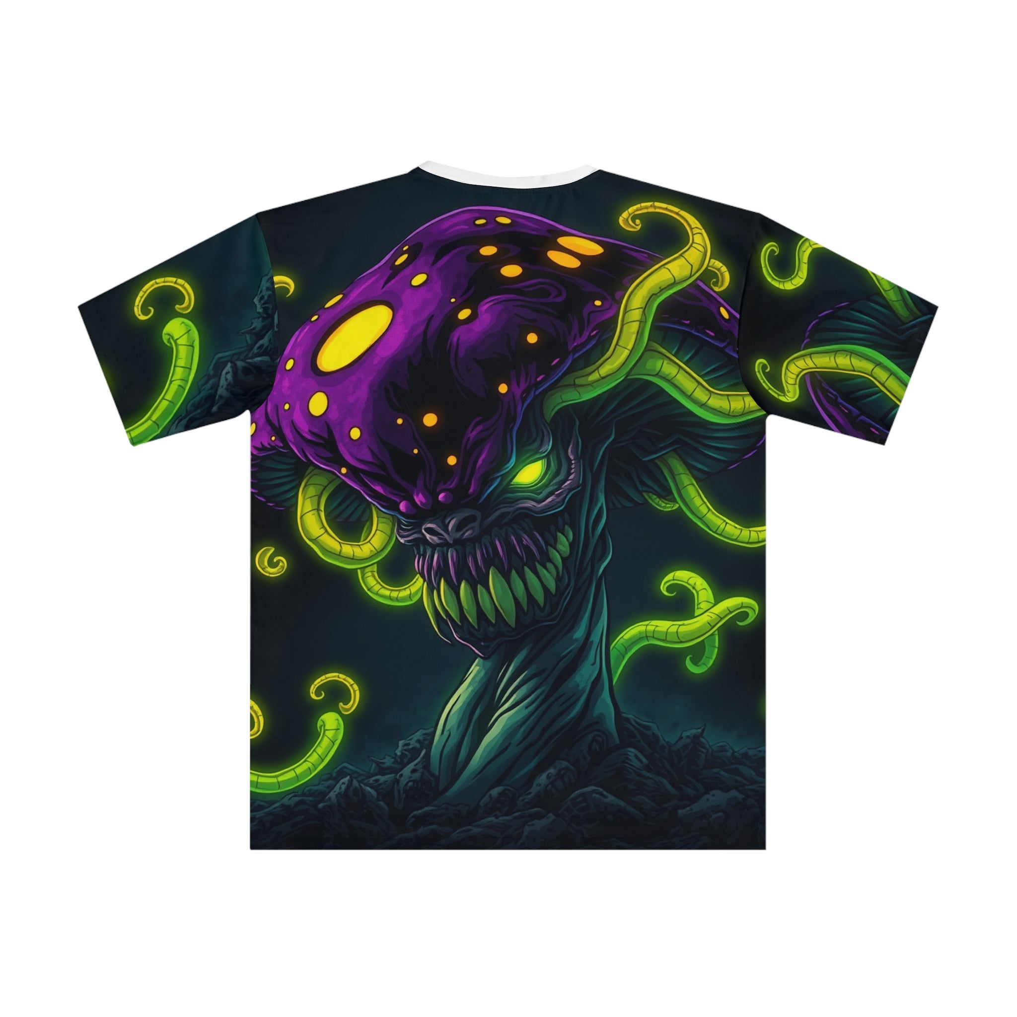 Mushroom Monster T-Shirt — Neon Fungi Horror Graphic Tee