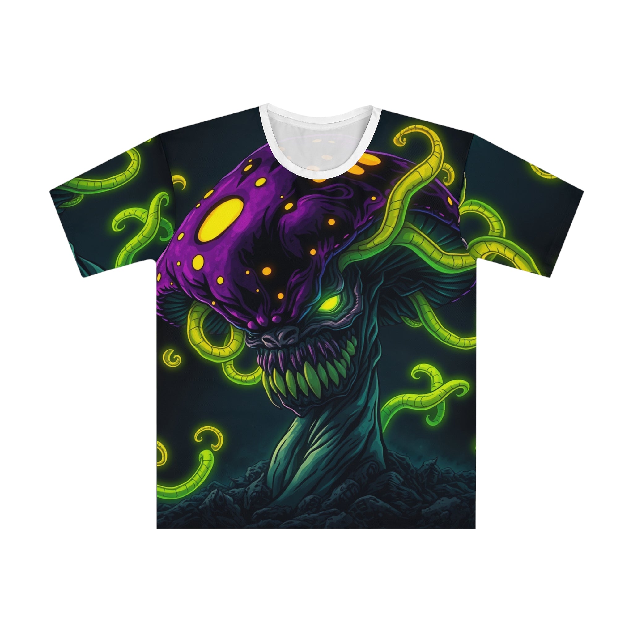 Mushroom Monster T-Shirt — Neon Fungi Horror Graphic Tee