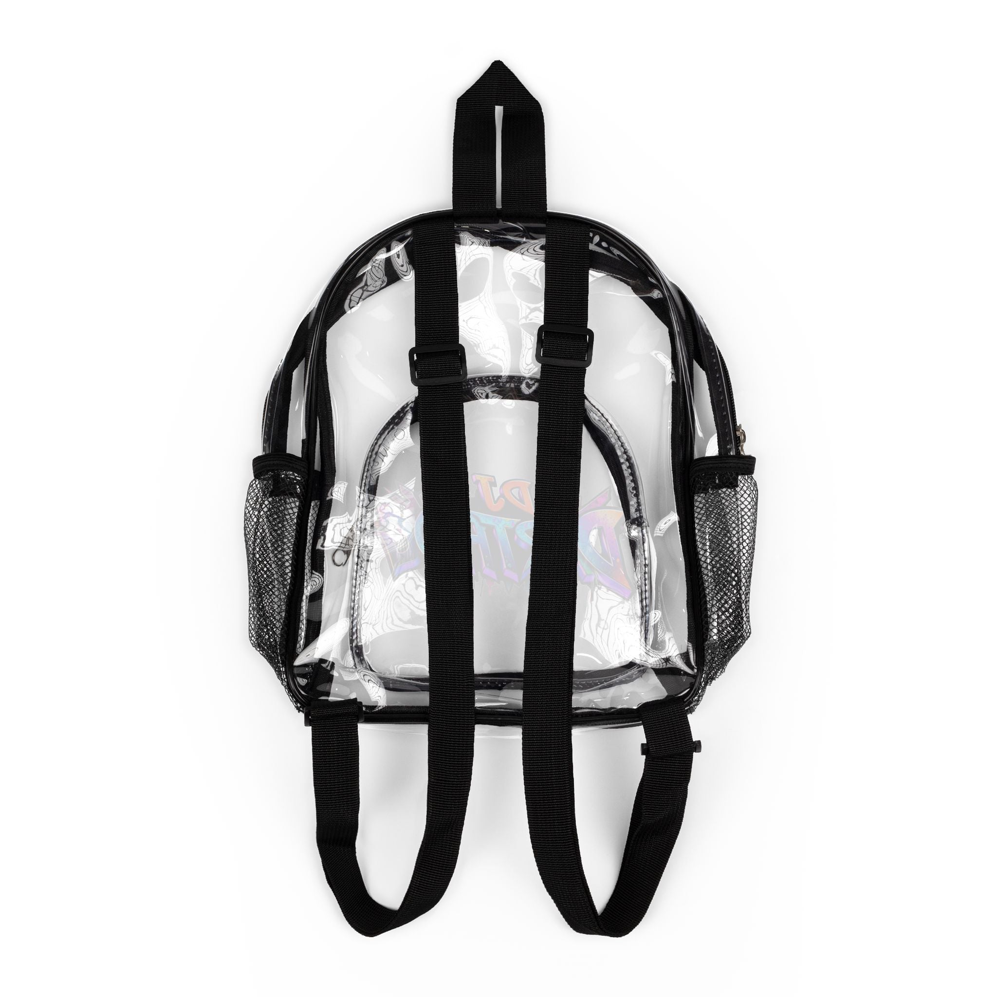 Clear Stadium Backpack — Transparent School & Event Bag with DJ Dartfrog Logo